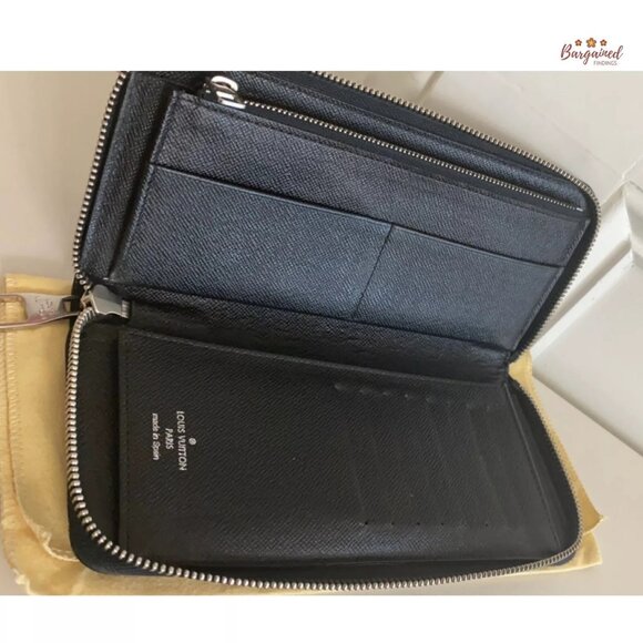 Authentic Louis Vuitton Gray Black Damier Graphite Canvas Zippy Organizer Wallet - Picture 10 of 13